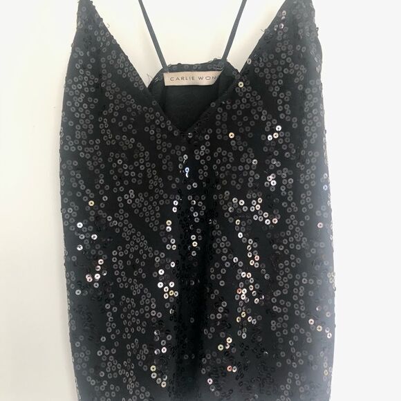 Slow FASHION made in vancouver Carlie Wong Sequin Bustier Top Size small black - Picture 4 of 4